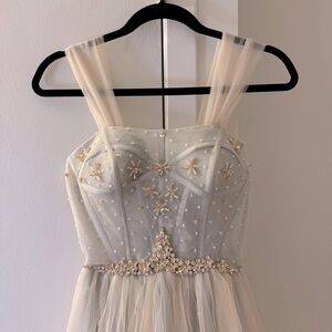 Tulle corset midi dress